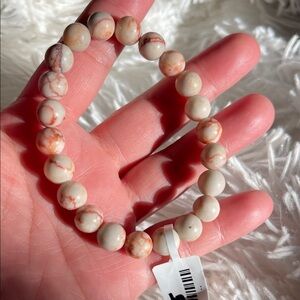 NWT Natural Red Web Jasper Beads Bracelet